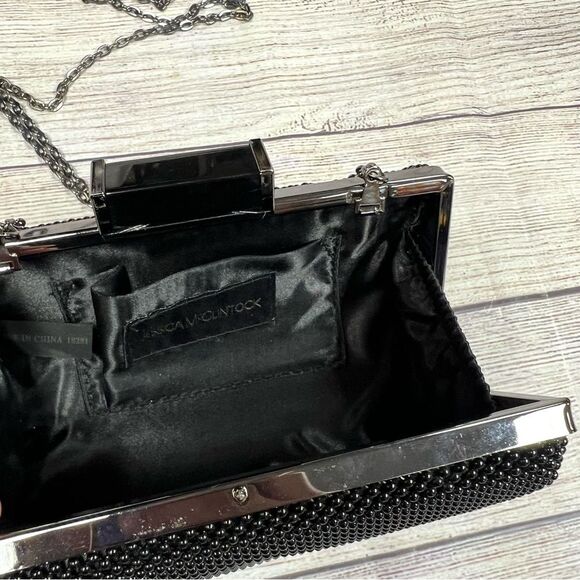 Jessica McClintock Black Beaded Evening Small Clutch Bag - Picture 6 of 12